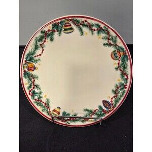 Pfaltzgraff Holiday Garland Christmas Salad Plate – 8" Holly & Ornaments